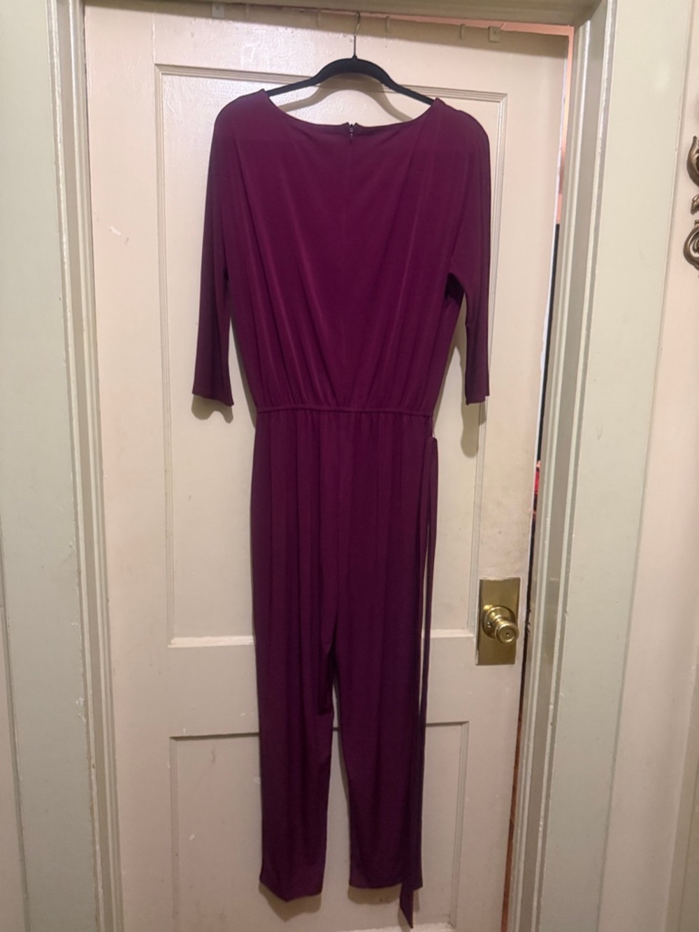 Nina Leonard Plum Sleeve Jumpsuit
